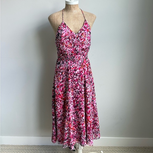 Reiss Pippa Floral Printed Midi Dress in Pink Size 4P NWT - Picture 11 of 11